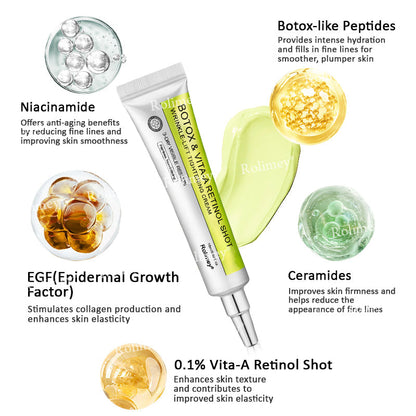 👨🏻‍⚕️ Made and shipped from the USA Rolimey® Botox & Vita-A Retinol Shot Wrinkle-Lift Tightening cream - Last Day Promotion 70% OFF