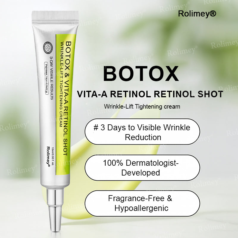 👨🏻‍⚕️ Made and shipped from the USA Rolimey® Botox & Vita-A Retinol Shot Wrinkle-Lift Tightening cream - Last Day Promotion 70% OFF