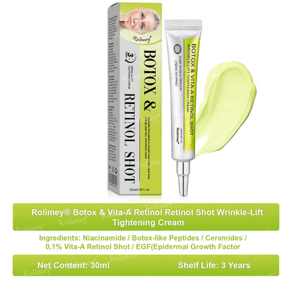 👨🏻‍⚕️ Made and shipped from the USA Rolimey® Botox & Vita-A Retinol Shot Wrinkle-Lift Tightening cream - Last Day Promotion 70% OFF