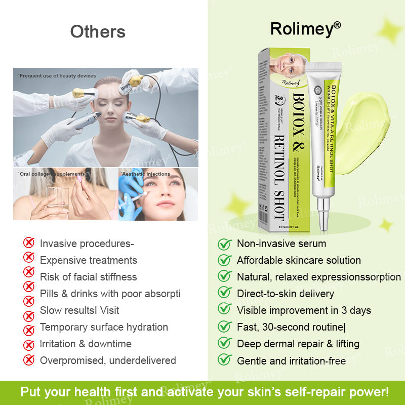 👨🏻‍⚕️ Made and shipped from the USA Rolimey® Botox & Vita-A Retinol Shot Wrinkle-Lift Tightening cream - Last Day Promotion 70% OFF