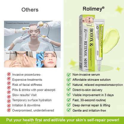👨🏻‍⚕️ Made and shipped from the USA Rolimey® Botox & Vita-A Retinol Shot Wrinkle-Lift Tightening cream - Last Day Promotion 70% OFF