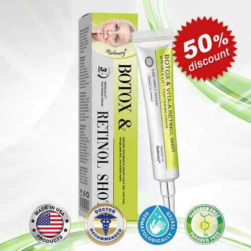 👨🏻‍⚕️ Made and shipped from the USA Rolimey® Botox & Vita-A Retinol Shot Wrinkle-Lift Tightening cream - Last Day Promotion 70% OFF